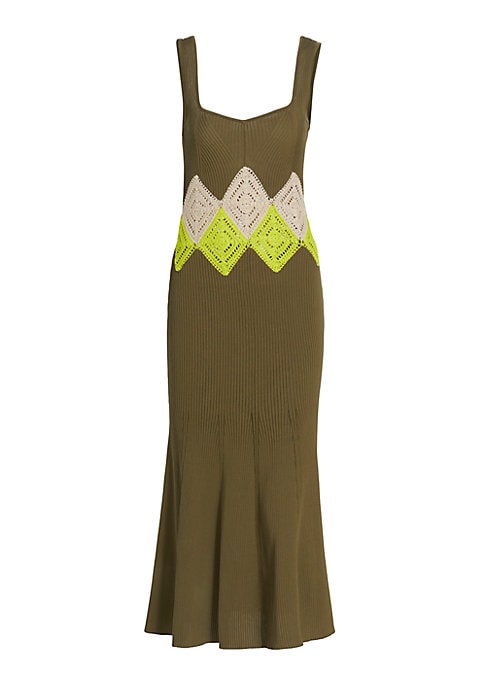Colorblocked Fishtail Maxi Dress