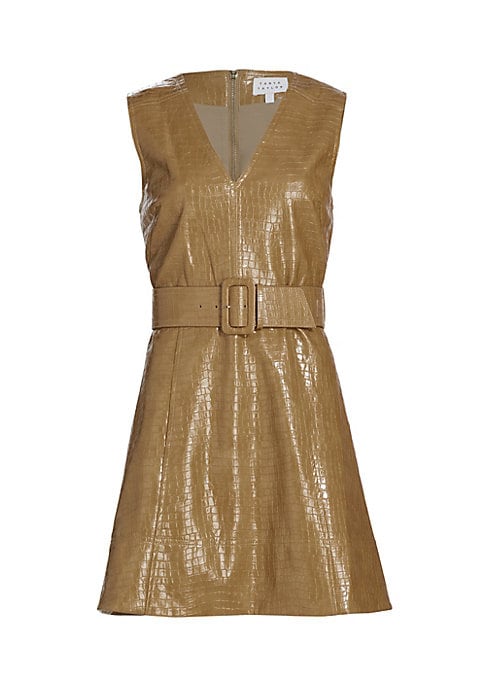Croc-Embossed Mini Dress
