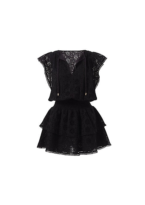 Flutter Eyelet Mini Dress