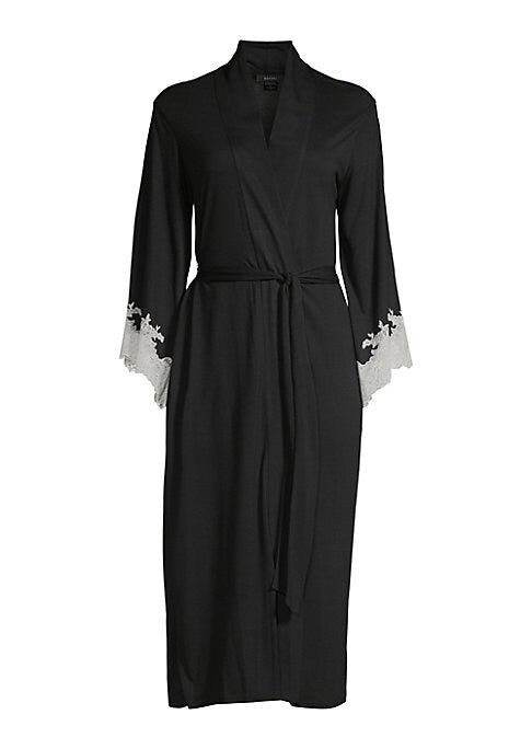 Chic Lace Trim Robe
