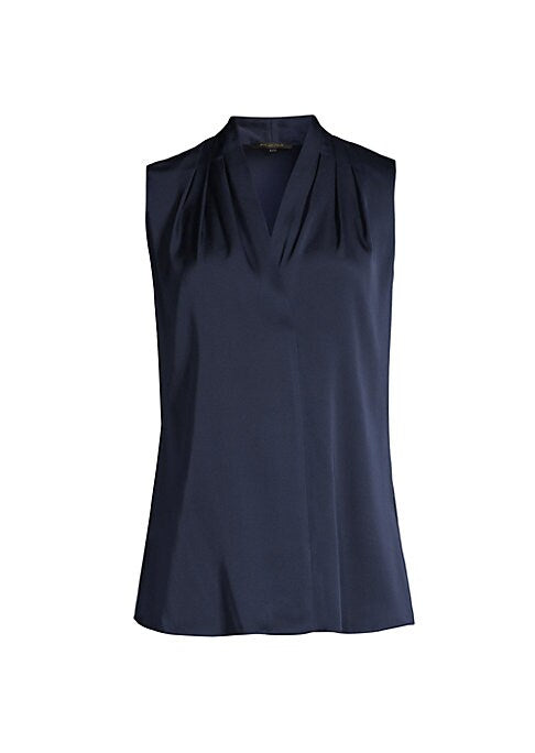 Silk Pleat Wrap Blouse