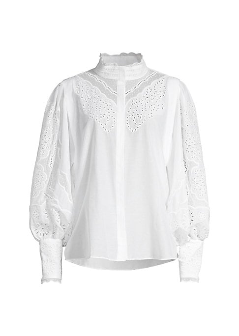 Silk Eyelet Elegance Blouse