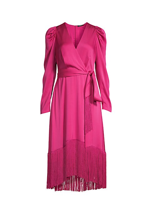 Tassel-Trim Silk Midi Dress