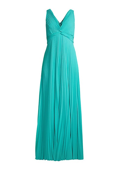 Pleated Chiffon Maxi Dress