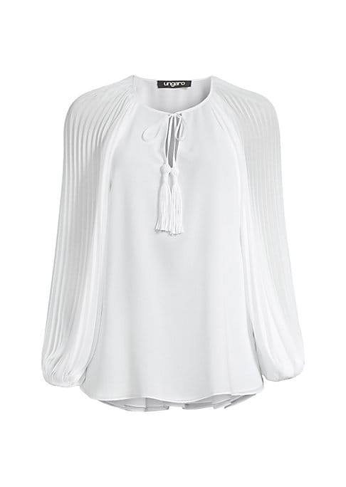 V-Neck Pleated Blouse