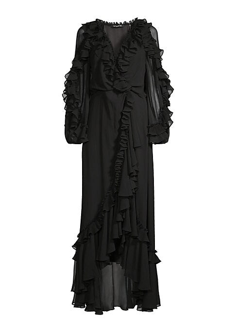 Ruffled Chiffon Maxi Dress