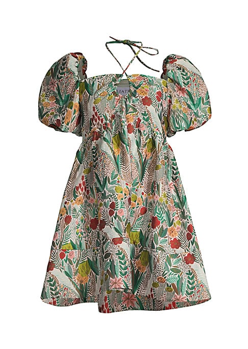 Puff-Sleeve Flare Minidress