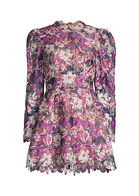 Embroidered Puff Sleeve Dress