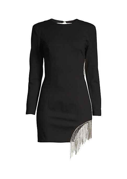 Crystal Trim Fitted Dress