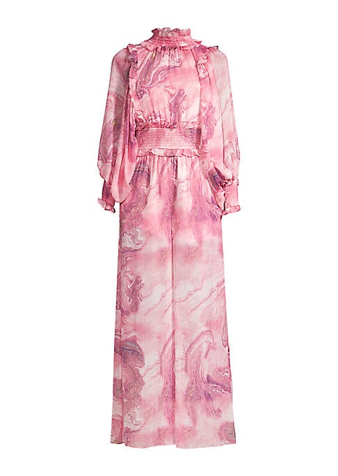 Charming Marble Ruffle Jumpsuit