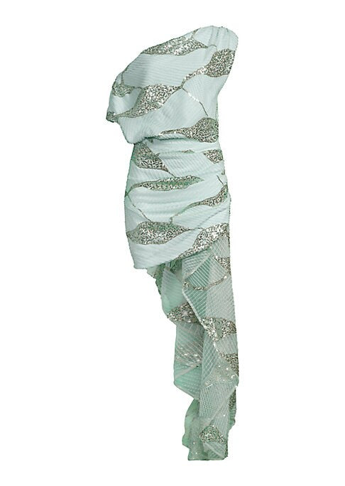 Glimmering Asymmetrical Elegance Dress