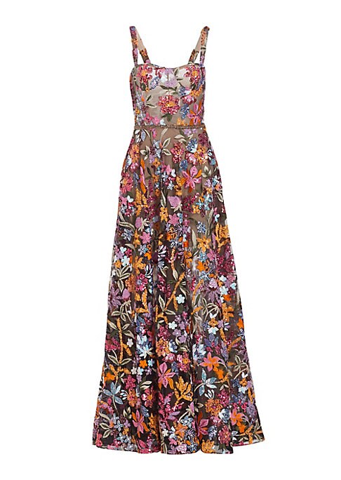 Floral Tulle Evening Dress