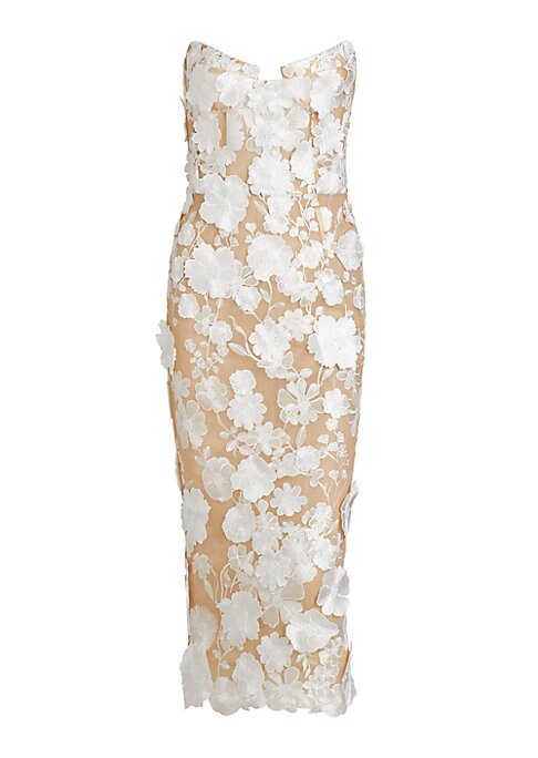 Floral Strapless Midi Dress