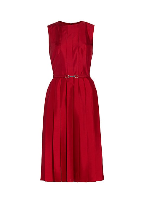 Elegant Satin Pleat Dress