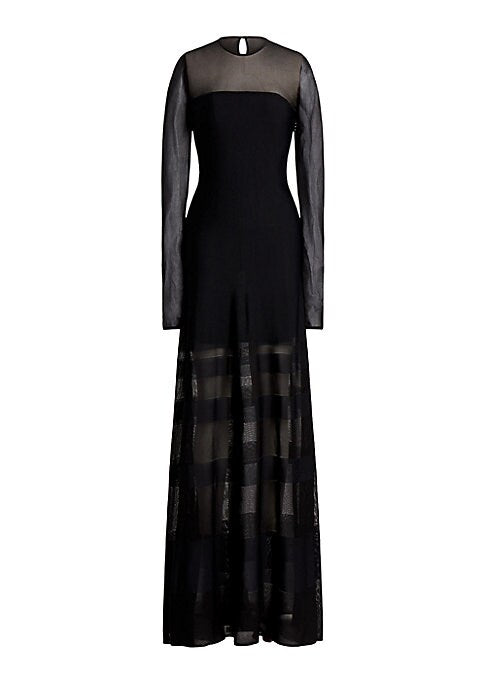 Elegant Stripe Evening Gown
