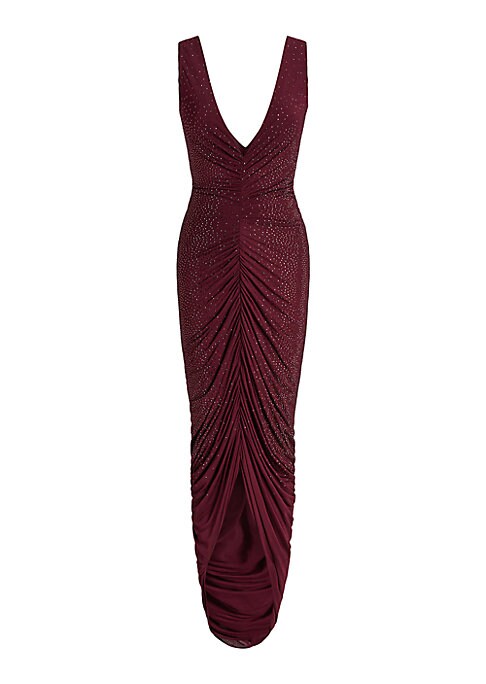 Crystal Ruched Evening Gown