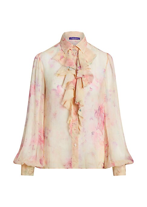 Floral Ruffle Chiffon Top