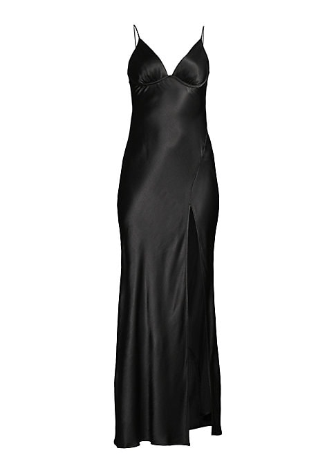 Satin Slit Maxi Dress