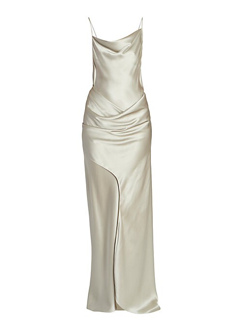 Silken Draped Elegance Dress