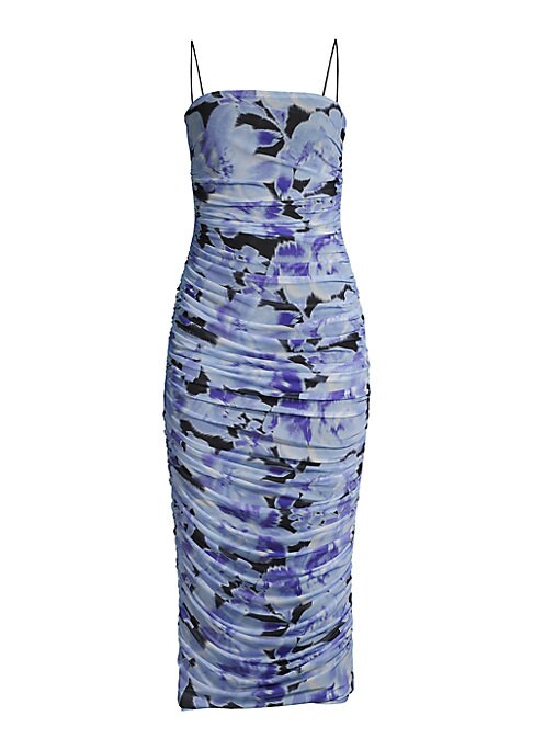 Floral Ruched Midi Dress