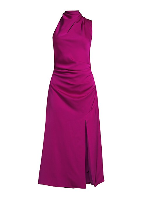 Draped Satin Midi Elegance