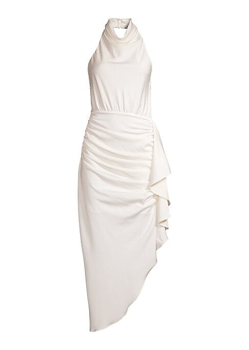 Draped Ruffle Midi Dress