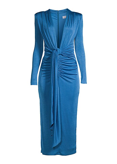 Knotty V-Neck Midi Dress