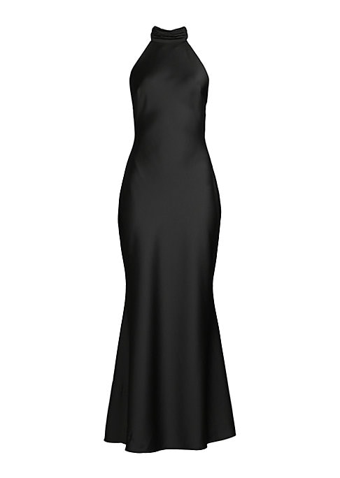 Draped Satin Fishtail Dress