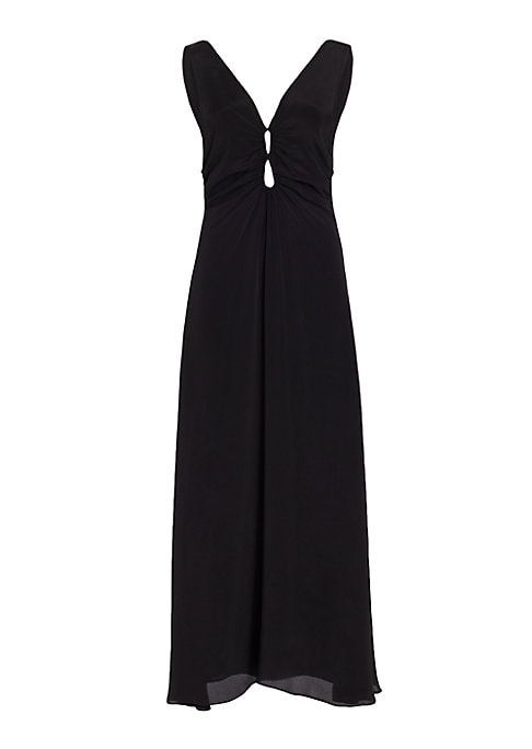 Silk Cut-Out Maxi Dress