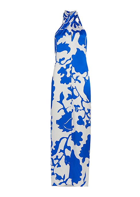 Silk Crisscross Halter Dress