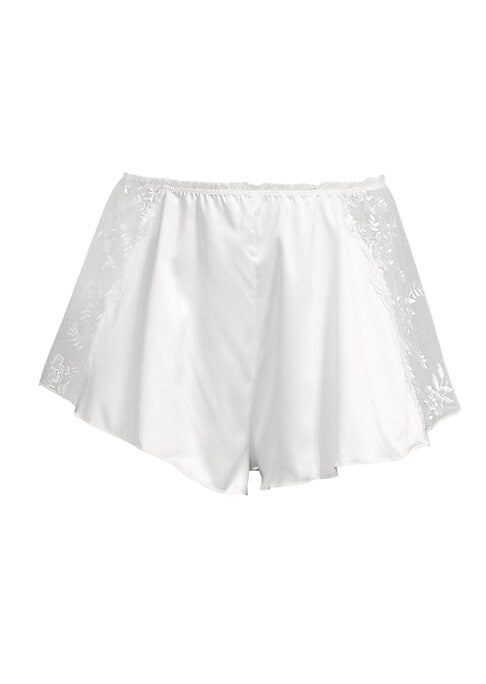 Lace-Trimmed Satin Shorts