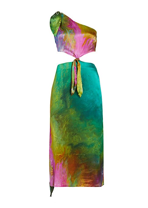 Asymmetric Tie-Dye Midi Dress