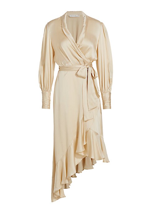 Silk Wrap Midi Dress