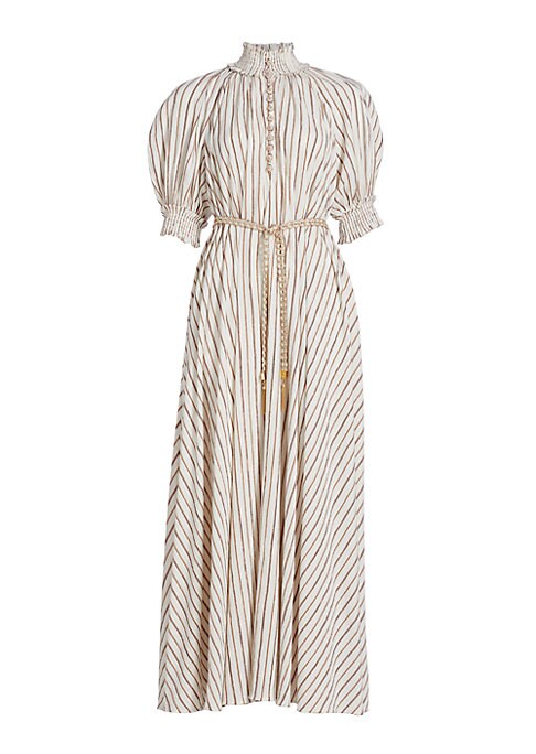 Metallic Stripes Maxi Dress