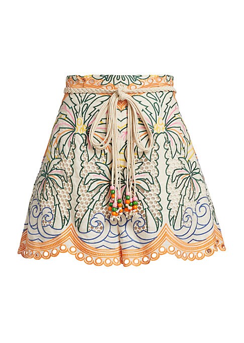 Tropical Breeze Embroidered Shorts
