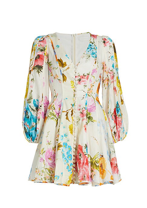 Floral Linen A-Line Dress