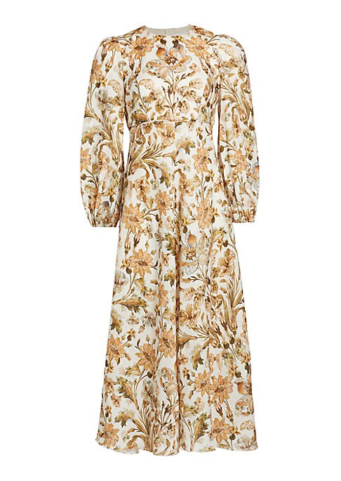 Floral Linen Balloon Dress