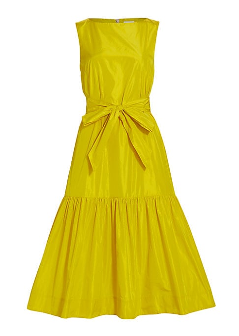Shiny Flounce Midi Dress