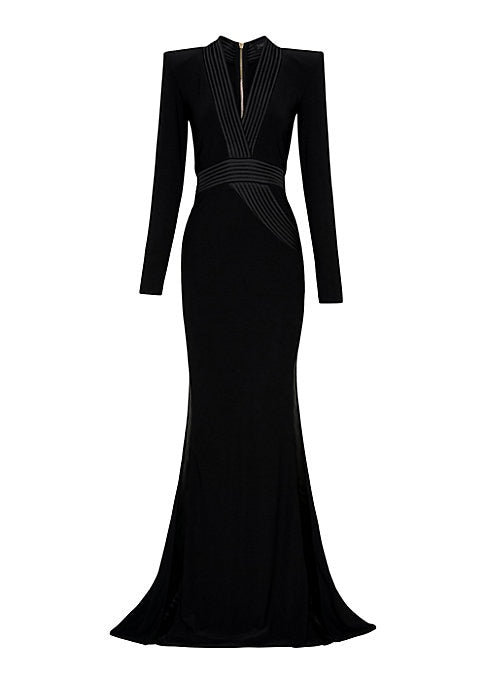 Chic Satin Panel Gown