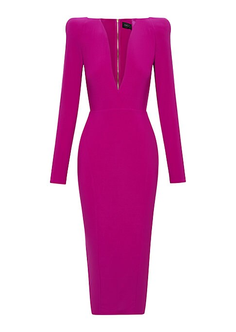Elegant V-Neck Midi Dress