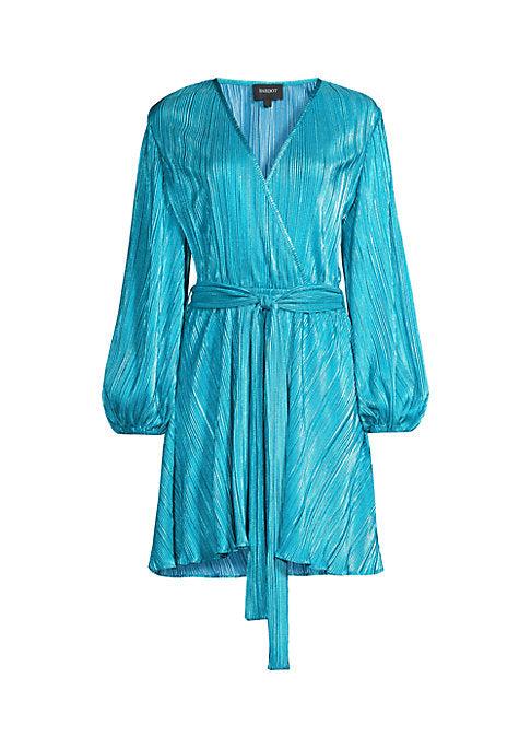 Metallic Pleat Mini Dress