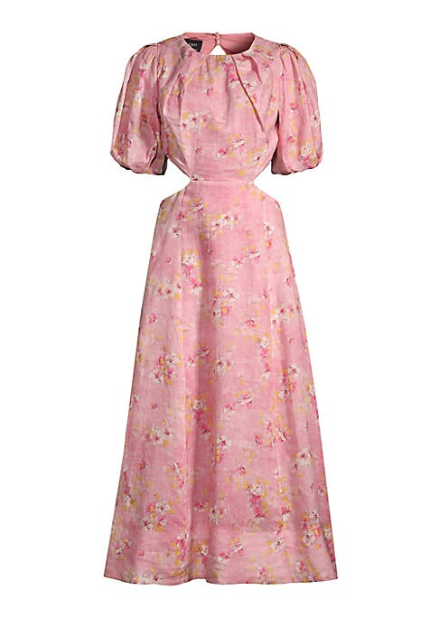 Floral Cutout Back Midi