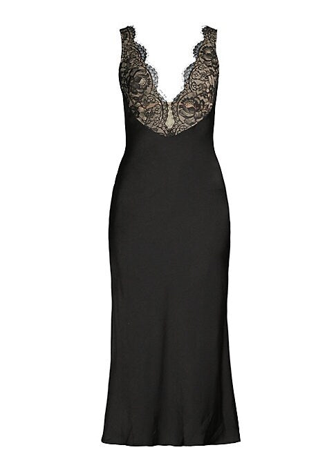 Lace V-Neck Slip Dress