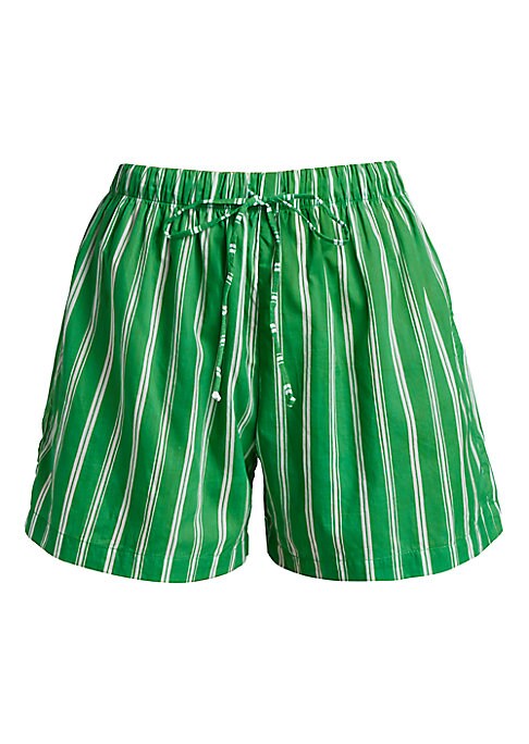 Striped Relaxed Cotton Shorts