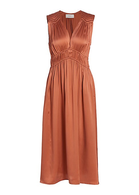 Silken Pleated Midi Dress