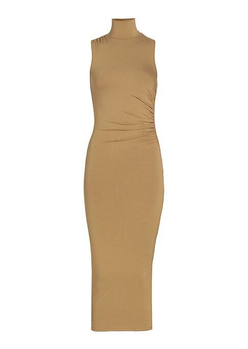Ruched Mockneck Dress