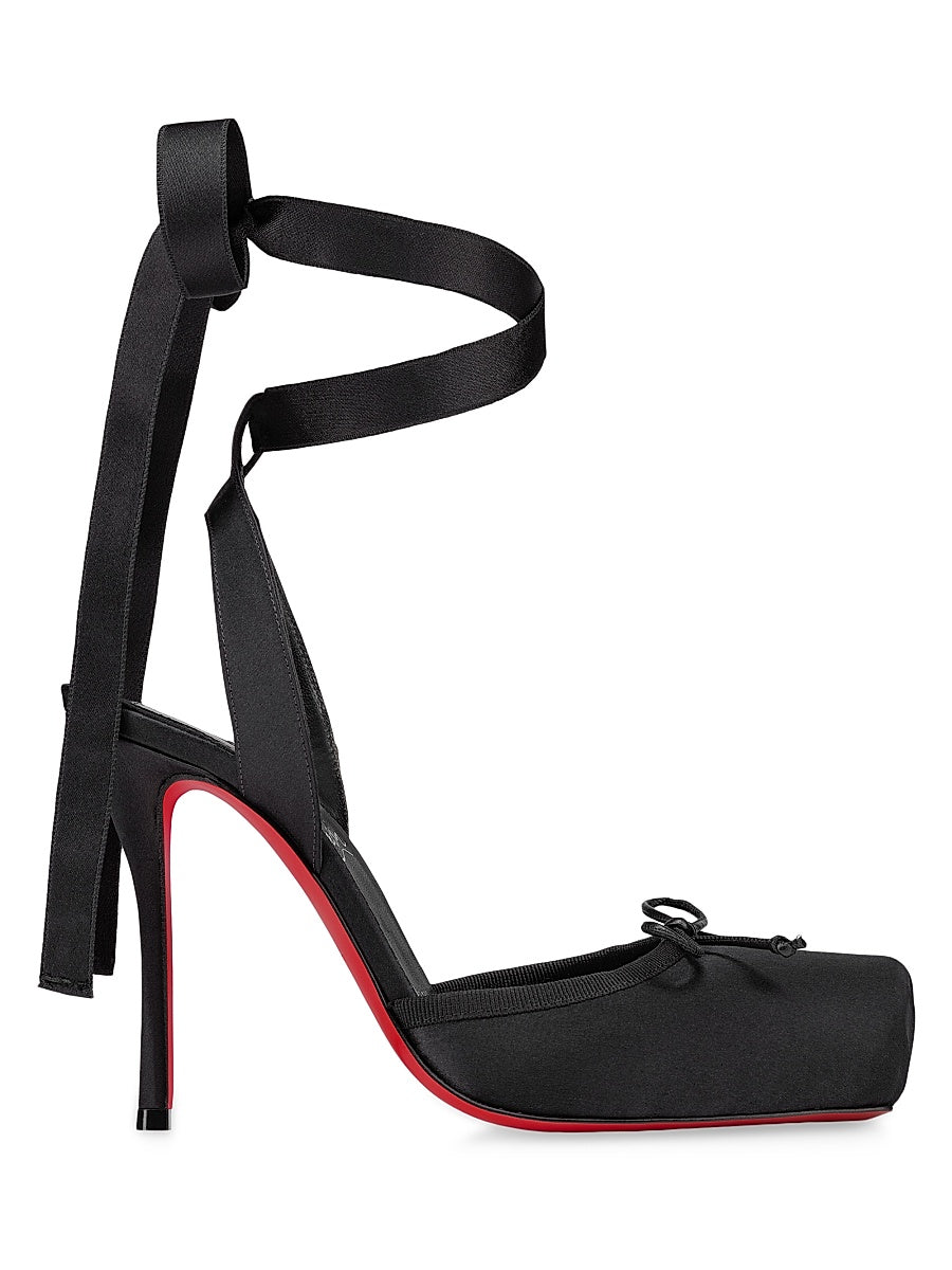 Cassia Lace Up 100MM Satin Pumps