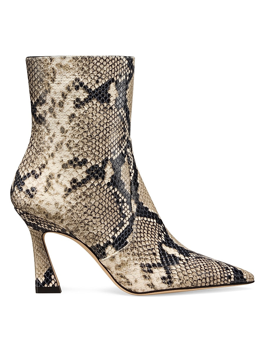 Vinnie 85MM Snake-Embossed Leather Boots