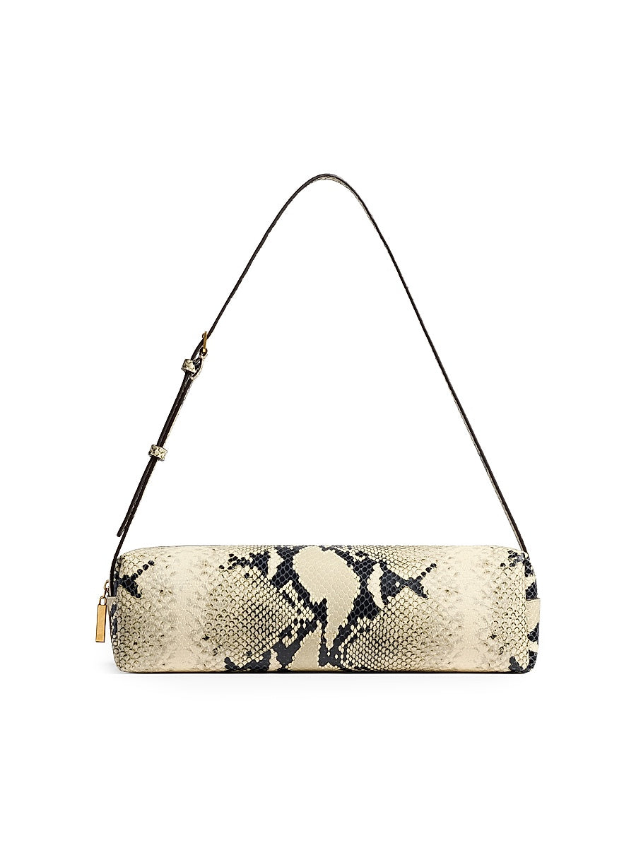 Kye Snake-Embossed Leather Shoulder Bag