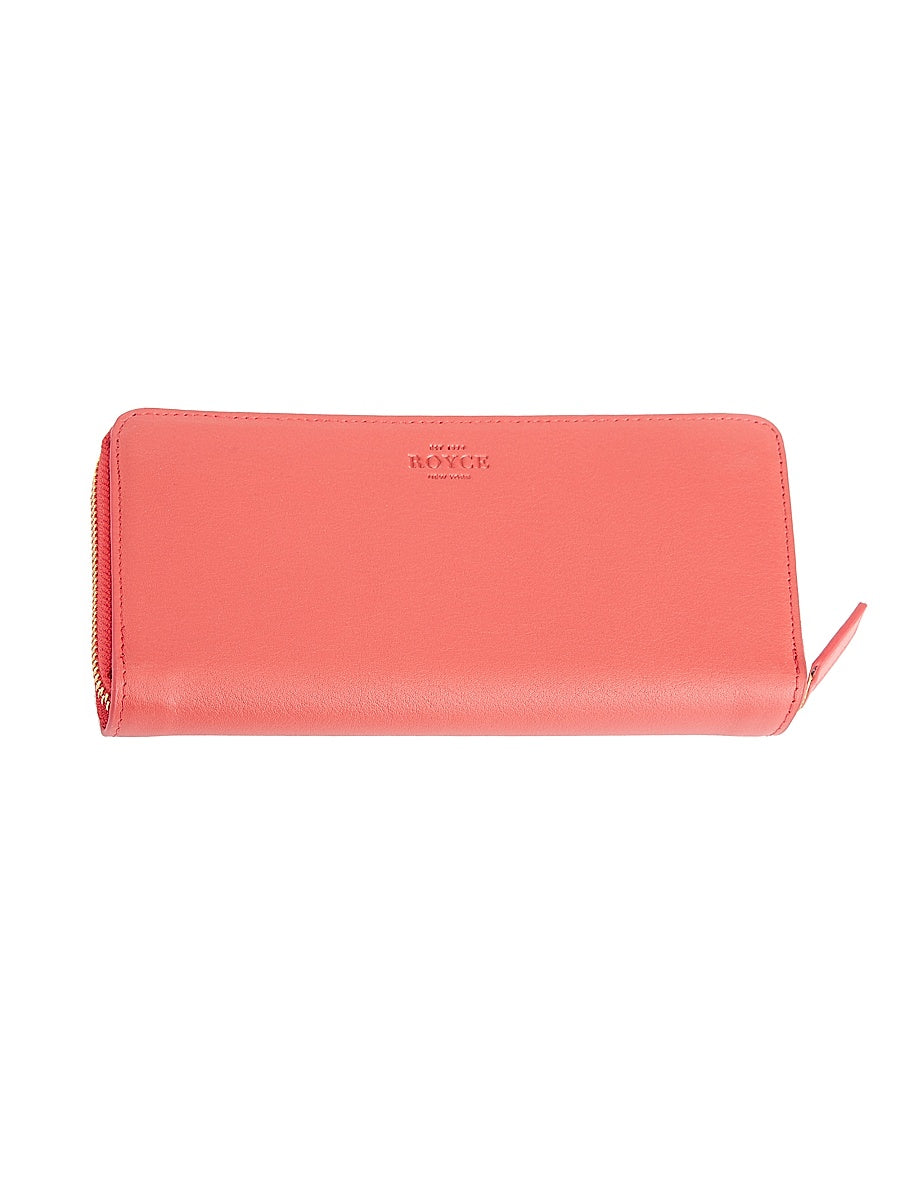 RFID-Blocking Zip-Around Leather Wallet